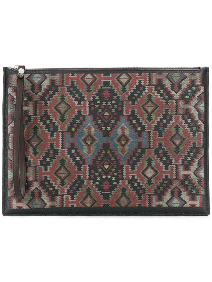 Etro Carpet Print Pouch - Brown