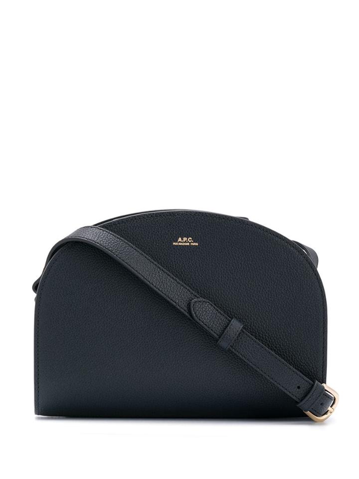 A.p.c. Engraved Logo Crossbody Bag - Black