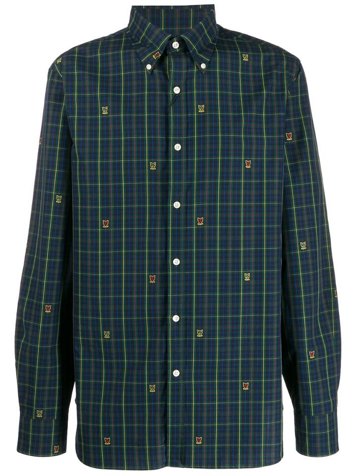 Polo Ralph Lauren Crest Embroidered Checked Shirt - Blue