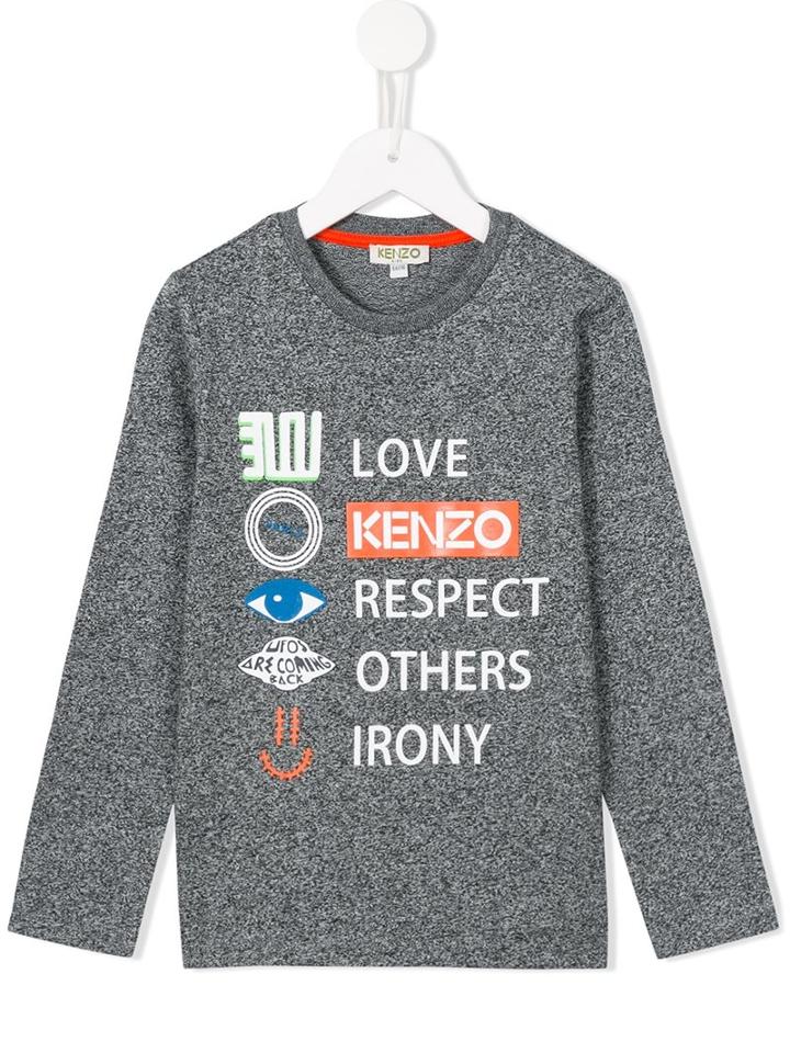 Kenzo Kids Printed Top, Girl's, Size: 12 Yrs, Grey
