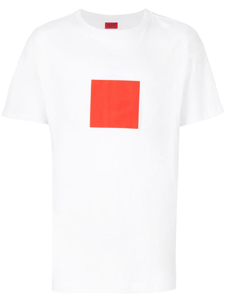 424 Fairfax - Square Print T-shirt - Men - Cotton - L, White, Cotton
