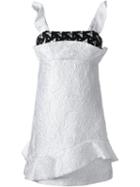 Msgm Lace Detail Structured Dress, Women's, Size: 44, White, Polyamide/polyester/polyacrylic