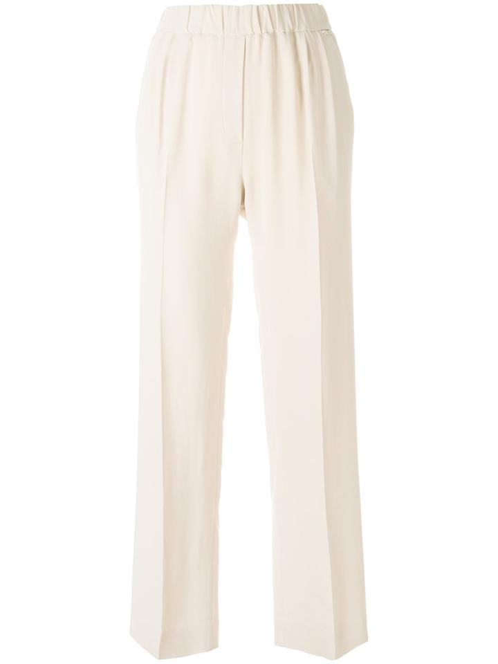 Twin-set Draped Slim-fit Trousers - Nude & Neutrals