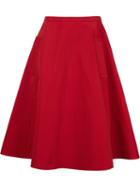 Lanvin Classic A-line Skirt, Women's, Size: 36, Red, Polyester/cotton