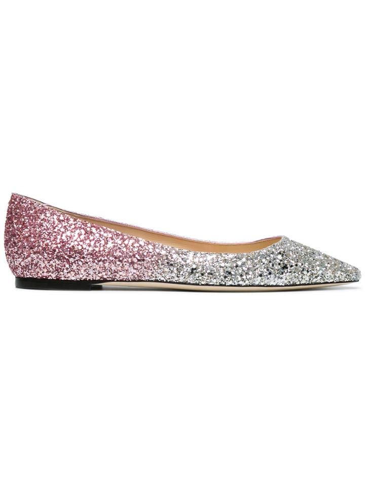 Jimmy Choo Romy Glitter Dégradé Flat Pumps - Metallic