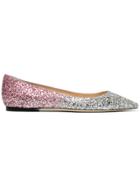 Jimmy Choo Romy Glitter Dégradé Flat Pumps - Metallic