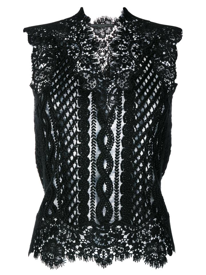 Ermanno Scervino Lace Embroidered Top - Black