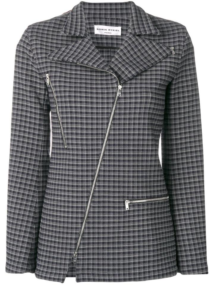 Sonia Rykiel Check Zipped Blazer - Black