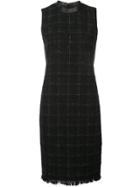 Akris Punto Checked Fitted Dress - Black