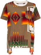 Sacai Pleated Side Panel T-shirt - Brown