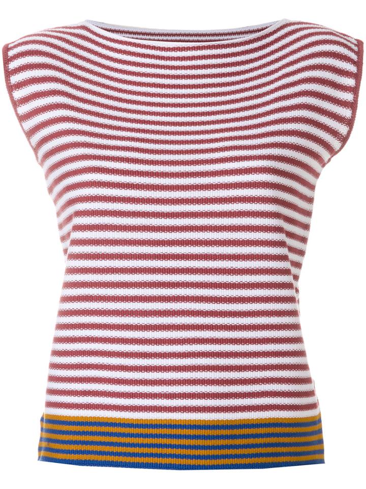 Roberto Collina Striped Sleeveless Jumper - Pink & Purple