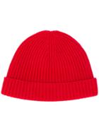N.peal Ribbed Cashmere Hat - Red