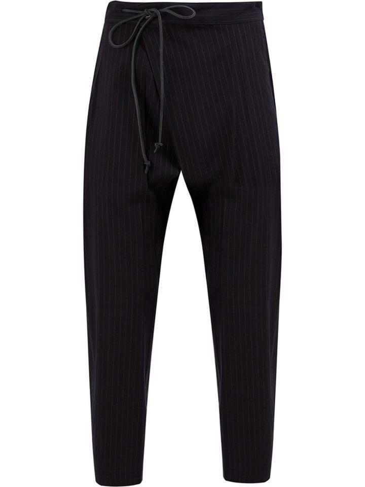 Attachment Pinstriped Harem Trousers - Blue