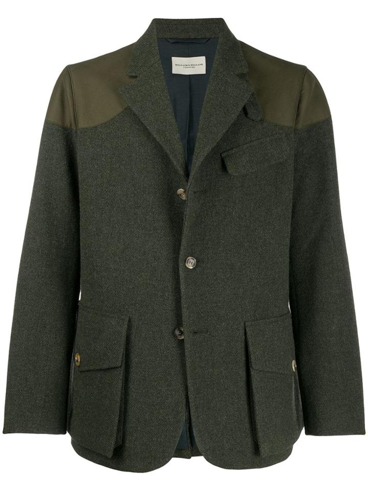 Holland & Holland Four-button Jacket With Patches - Green