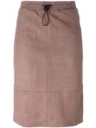 Joseph Drawstring Skirt, Women's, Size: 40, Pink/purple, Lamb Nubuck Leather