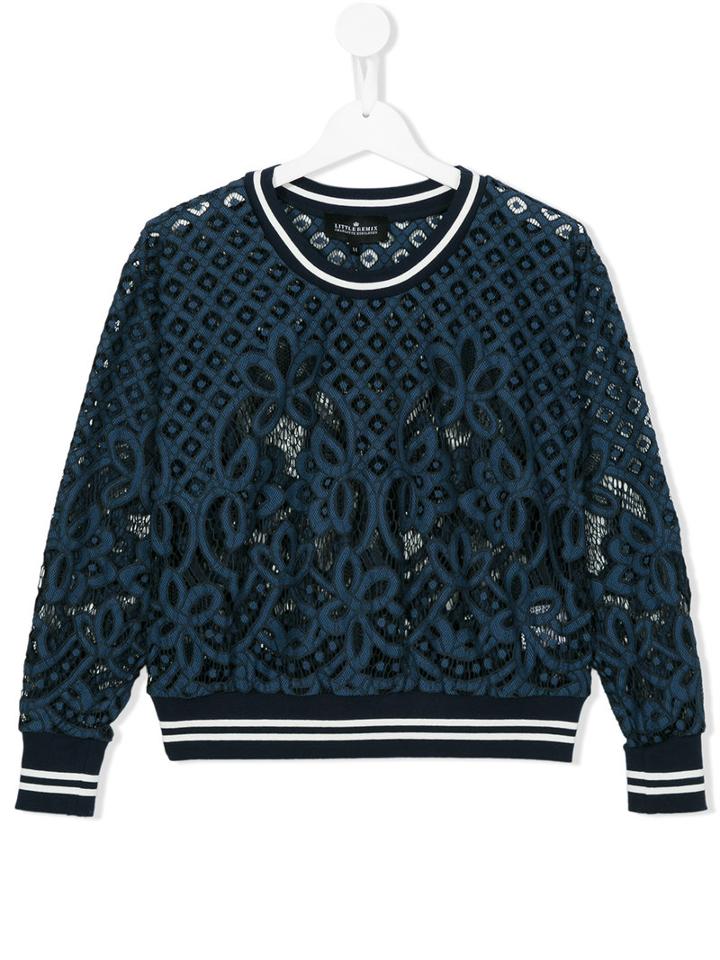 Little Remix Lace Sweatshirt, Girl's, Size: 14 Yrs, Blue