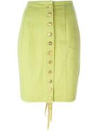 Jean Paul Gaultier Vintage Buttoned Denim Skirt - Green