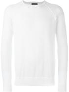 Roberto Collina Raglan Sweater, Men's, Size: 54, White, Cotton/polyamide