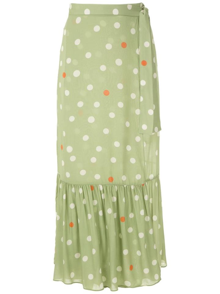 Adriana Degreas Polka Dot Beach Skirt - Green