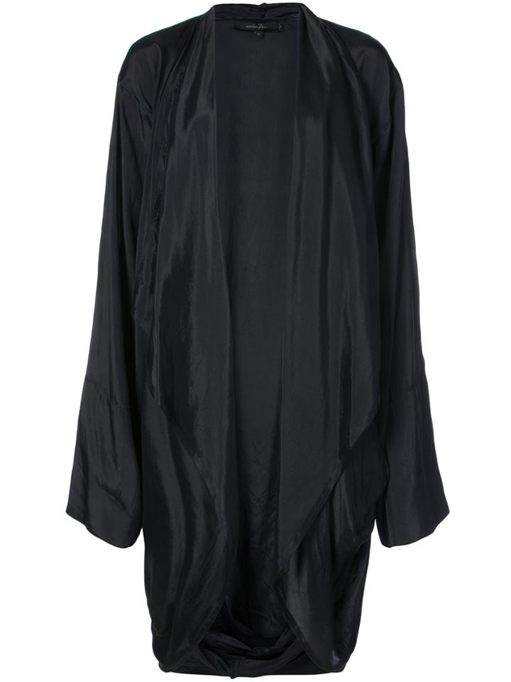 Urban Zen Draped Open Front Jacket - Black