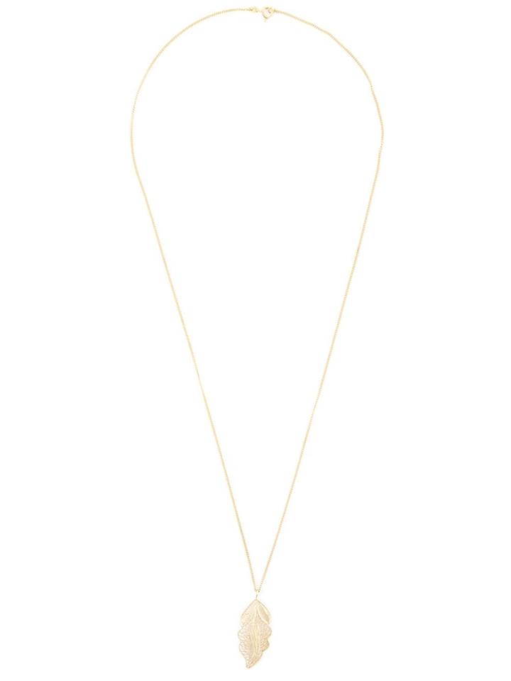Wouters & Hendrix Filigree Leaf Pendant Necklace - Metallic
