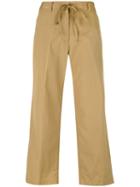 Aspesi - Flared Cropped Trousers - Women - Cotton - 44, Nude/neutrals, Cotton