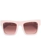 Stella Mccartney Eyewear Chain-trimmed Square Sunglasses - Nude &