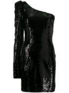 Amen Sequined One-sleeve Dress - Black
