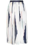 Cityshop - Printed Pleated Skirt - Women - Polyester - One Size, White, Polyester