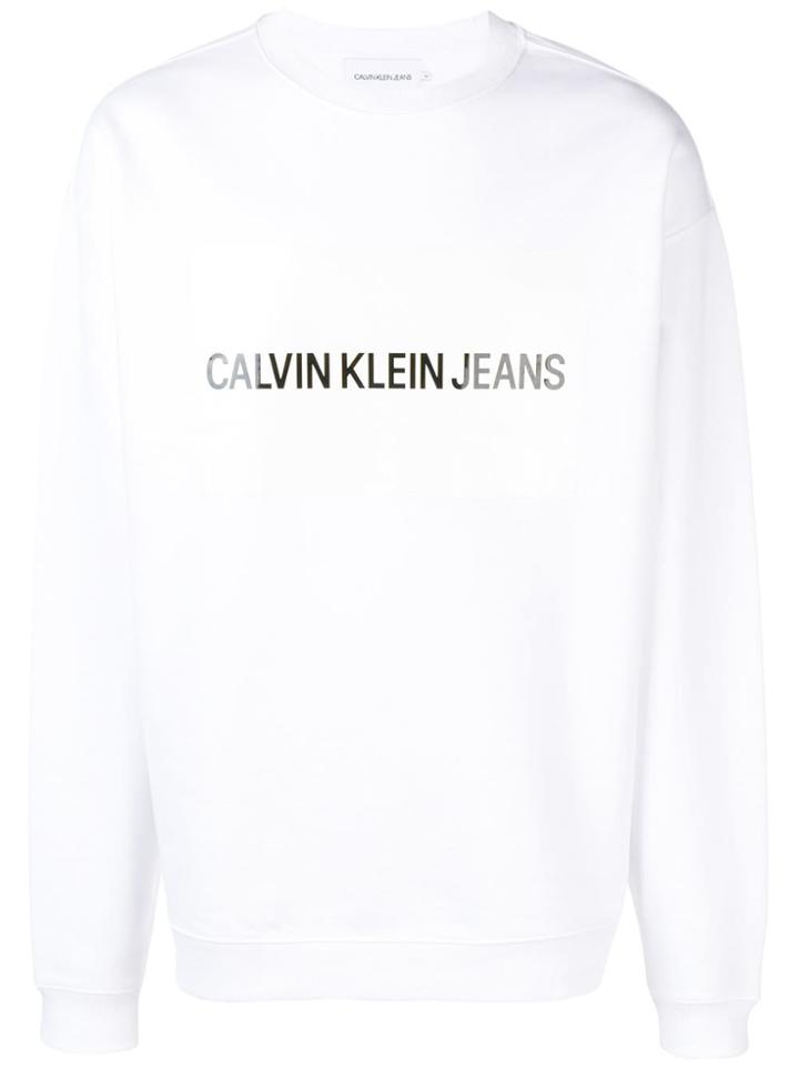 Calvin Klein Jeans Est. 1978 Logo Sweatshirt - White