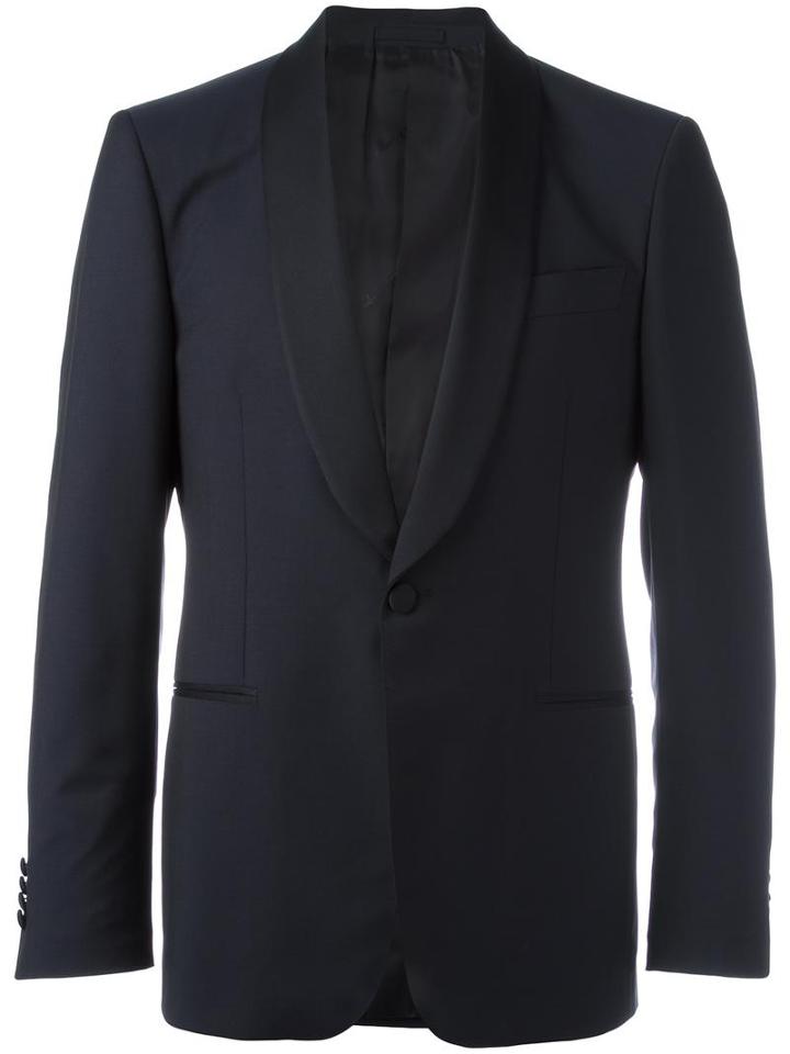 Salvatore Ferragamo Smoking Suit, Men's, Size: 52, Blue, Wool/mohair/cupro