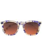 Christopher Kane Eyewear Square Frame Speckled Sunglasses - Blue
