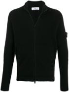 Stone Island Zipped-up Cardigan - Black