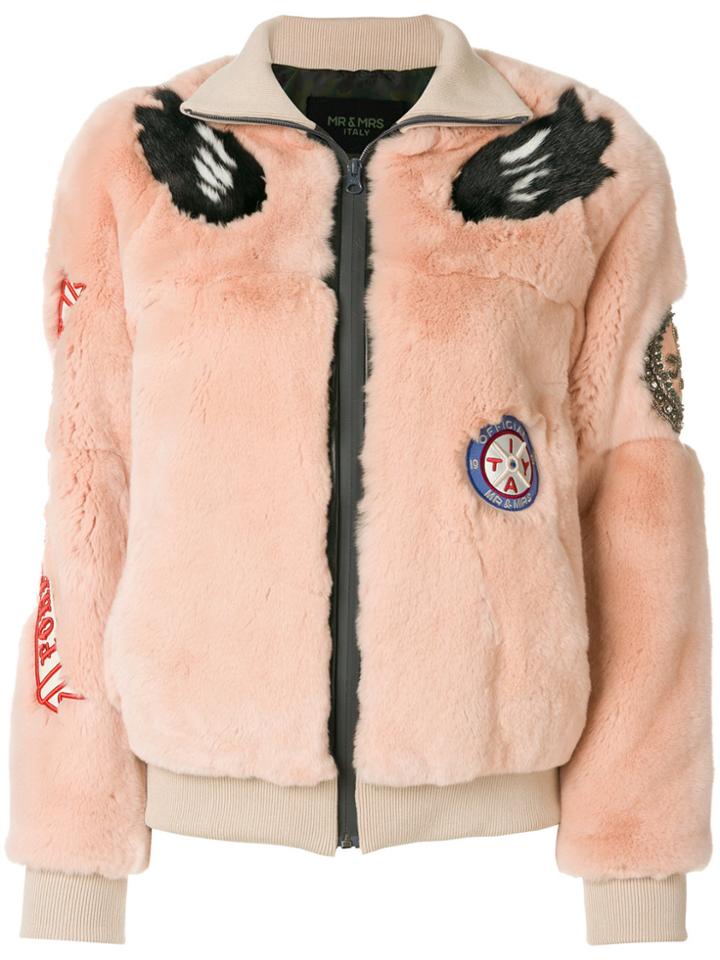 Mr & Mrs Italy Fur Detail Jacket - Pink & Purple