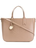Emporio Armani Logo Embossed Tote - Nude & Neutrals