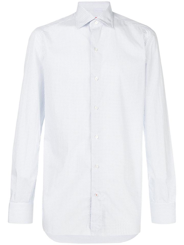Isaia Micro Pattern Shirt - White
