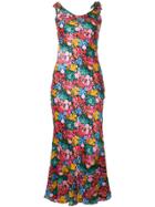 Attico Floral Print Fitted Dress - Multicolour