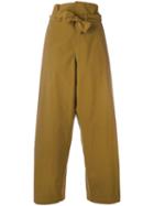 Erika Cavallini High-waisted Pants, Women's, Size: 40, Green, Cotton/spandex/elastane