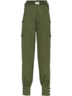 Miu Miu Belted Tapered Trousers - Green