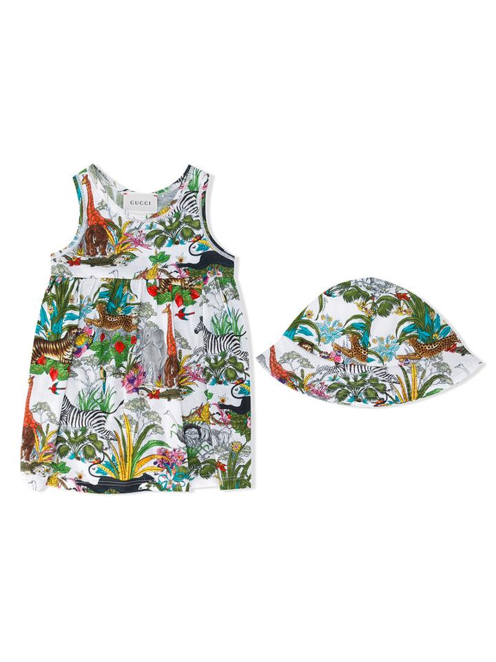 Gucci Kids - Jungle Print Dress Set - Kids - Cotton - 6-9 Mth