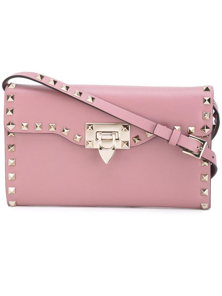 Valentino - Rockstud Cross Body Bag - Women - Calf Leather/metal - One Size, Women's, Pink/purple, Calf Leather/metal