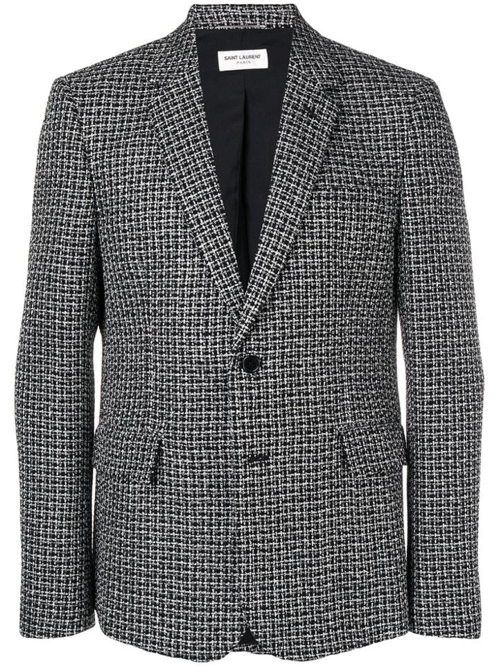 Saint Laurent Patterned Blazer - Black