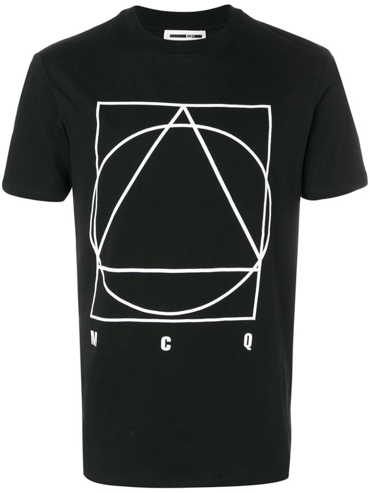 Mcq Alexander Mcqueen Circle Triangle Glyph T-shirt - Black