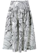 Isolda Flared Midi Skirt, Women's, Size: 42, Black, Linen/flax
