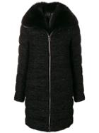 Herno Sequins Embellished Coat - Black