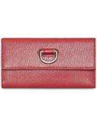 Burberry D-ring Grainy Leather Continental Wallet - Red