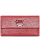 Burberry D-ring Grainy Leather Continental Wallet - Red
