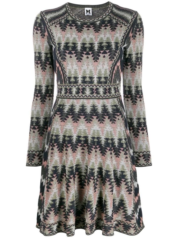 M Missoni Flared Knitted Dress - Blue