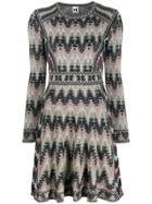 M Missoni Flared Knitted Dress - Blue