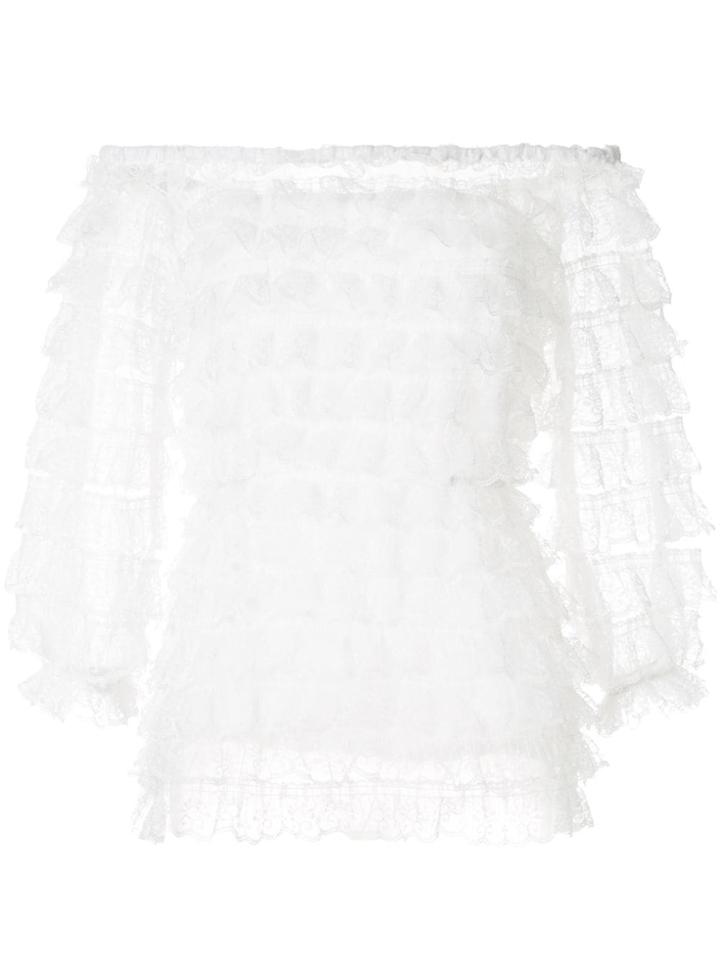 Bambah Victorian Off Shoulder Blouse - White